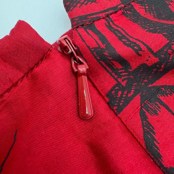 Karen Kane Pants Red Lined Sz 4 100% Silk Cigarette Pants - Picture 2 of 9